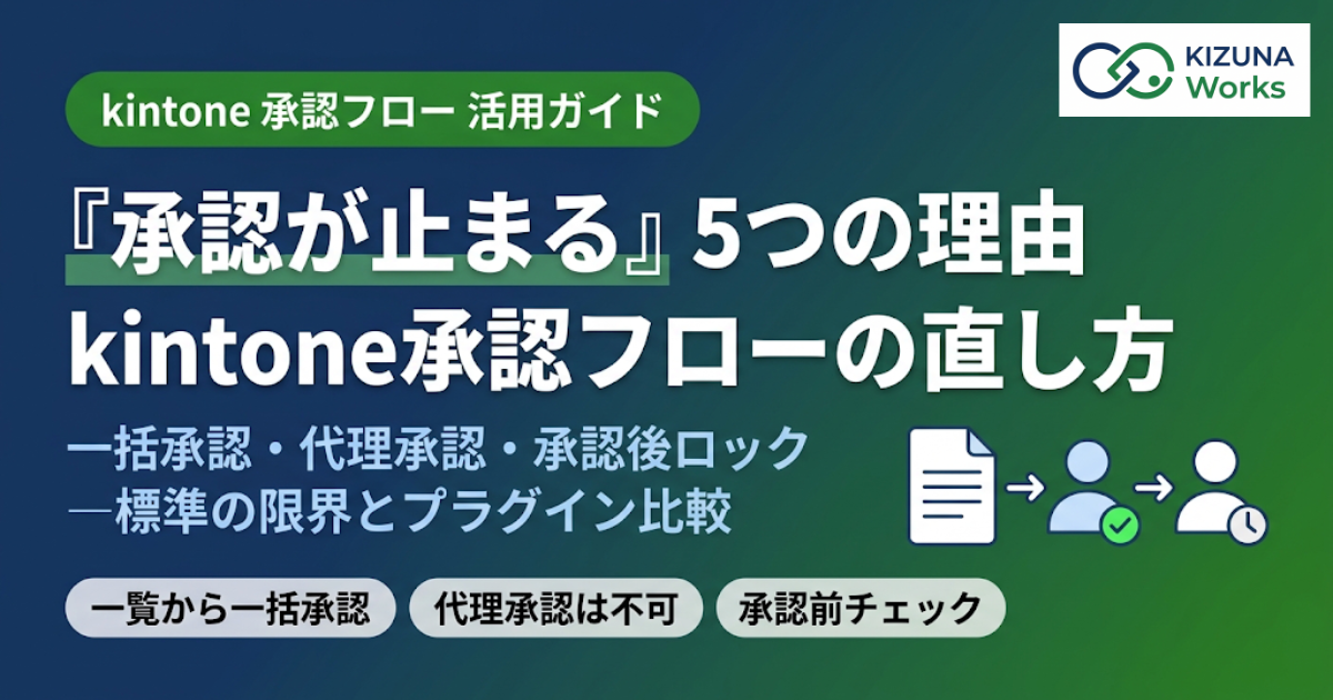 kintone承認フローのプラグイン比較【2026年版】｜一括承認・代理承認・承認後の編集ロック