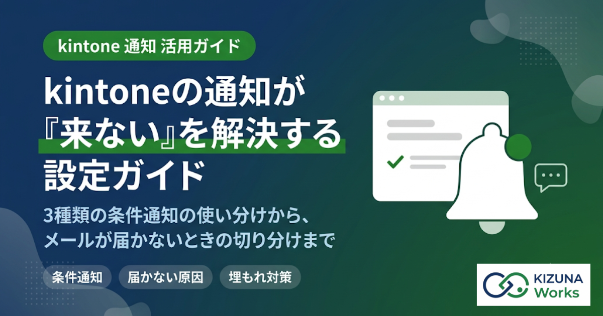 kintone通知の設定ガイド｜「通知が来ない」原因と埋もれさせない仕組み【2026年版】